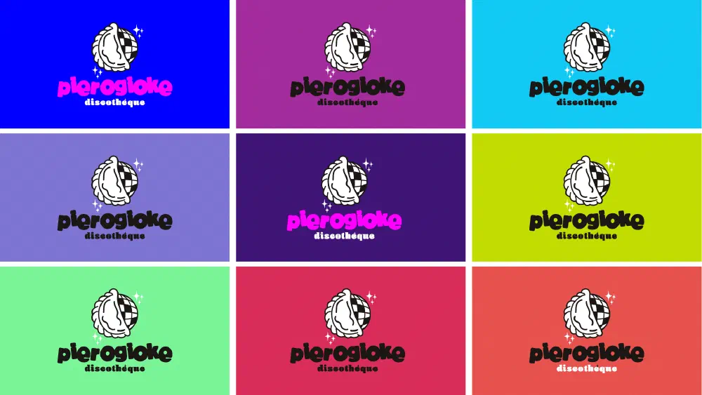 The logo shown across the full range of brand colors