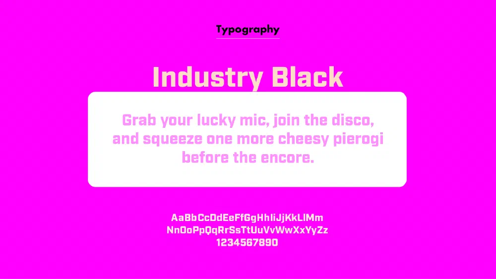 Industry Black type specimen