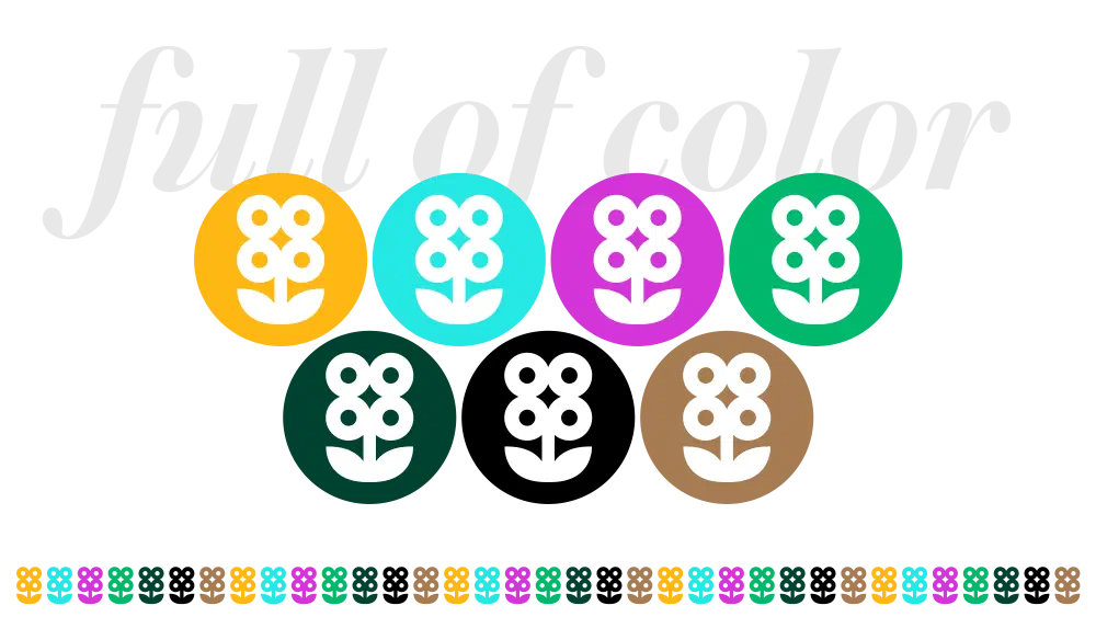 The plantplot mark rendered in a full range of colorways