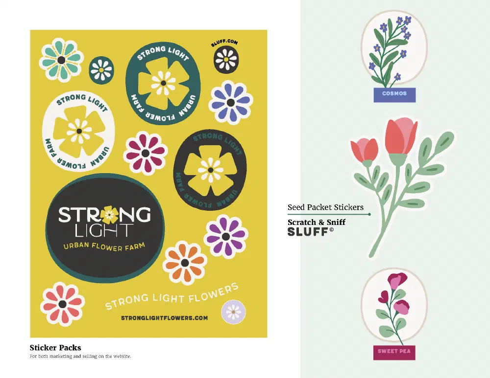 Sticker packs and seed-packet stickers