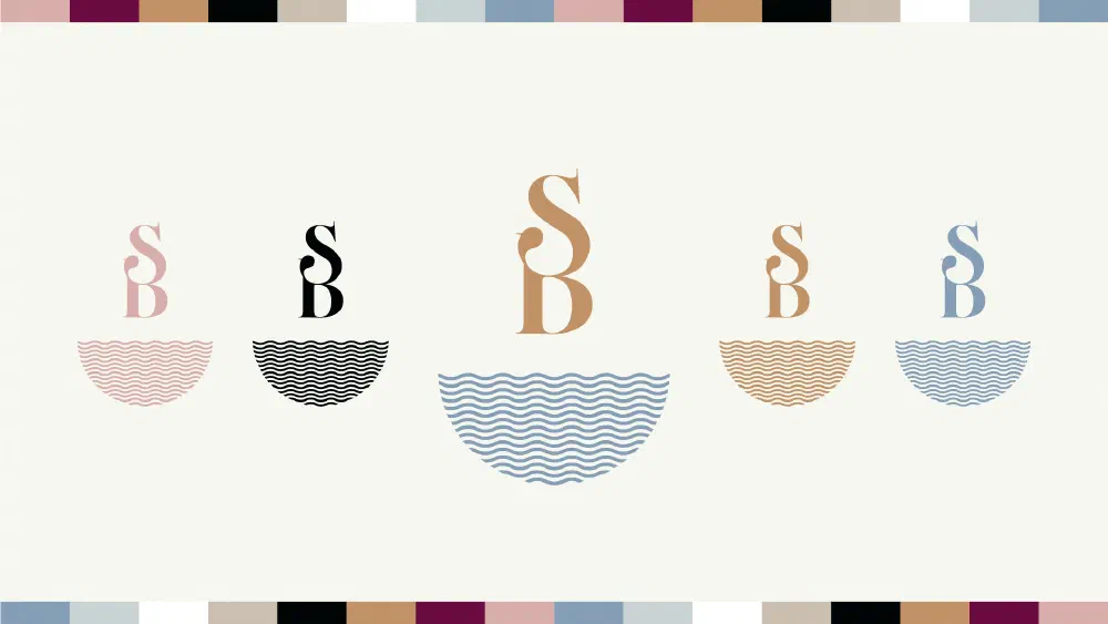 SB monogram mark with wave motif in multiple colorways